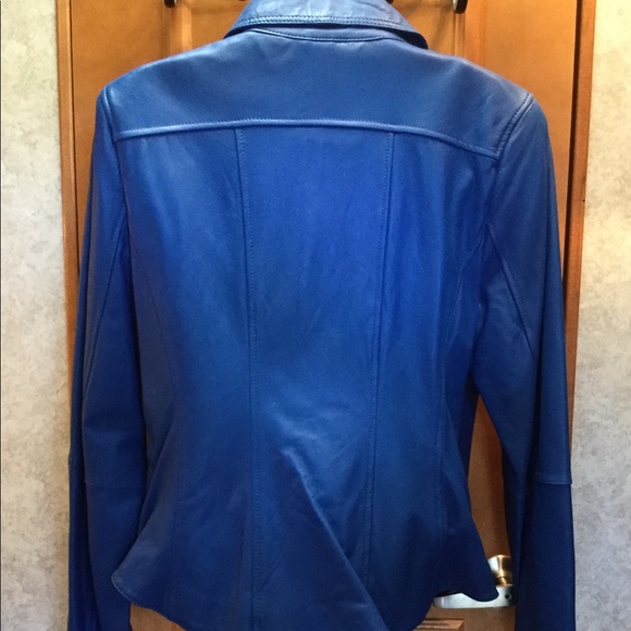 COPY - New! 💙 Lambskin Leather Motorcycle Jacket twiggy - Picture 2 of 11
